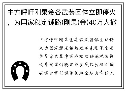 中方呼吁刚果金各武装团体立即停火，为国家稳定铺路(刚果(金)40万人撤离)